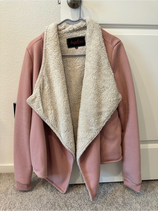 Angelina Jackets & Blazers - Angelina Blush Pink Teddy Jacket with Cream Sherpa Lining